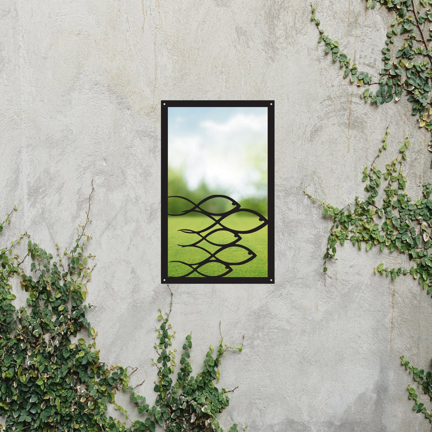 Swimming Fish, SunCatcher Garden Mirror Rectangular Design