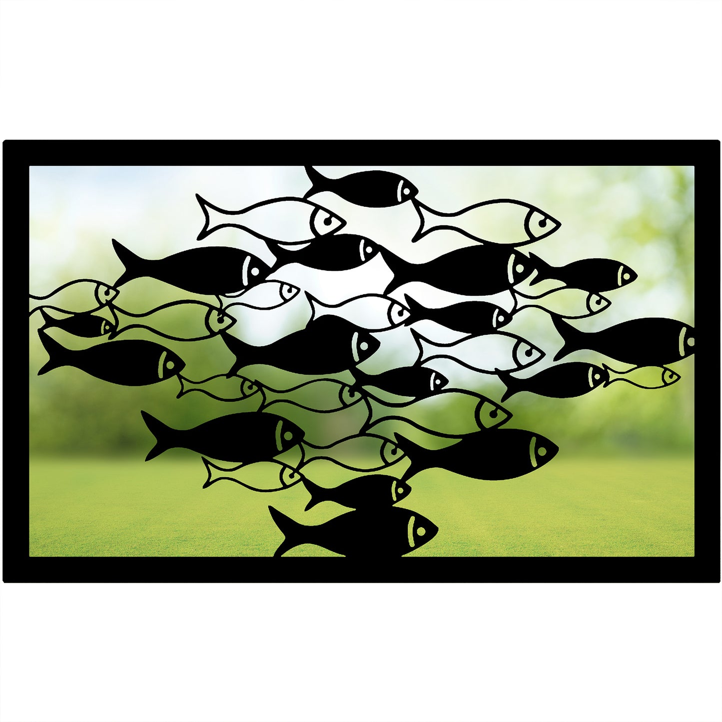 School of Fish, SunCatcher Garden Mirror Rectangular Design