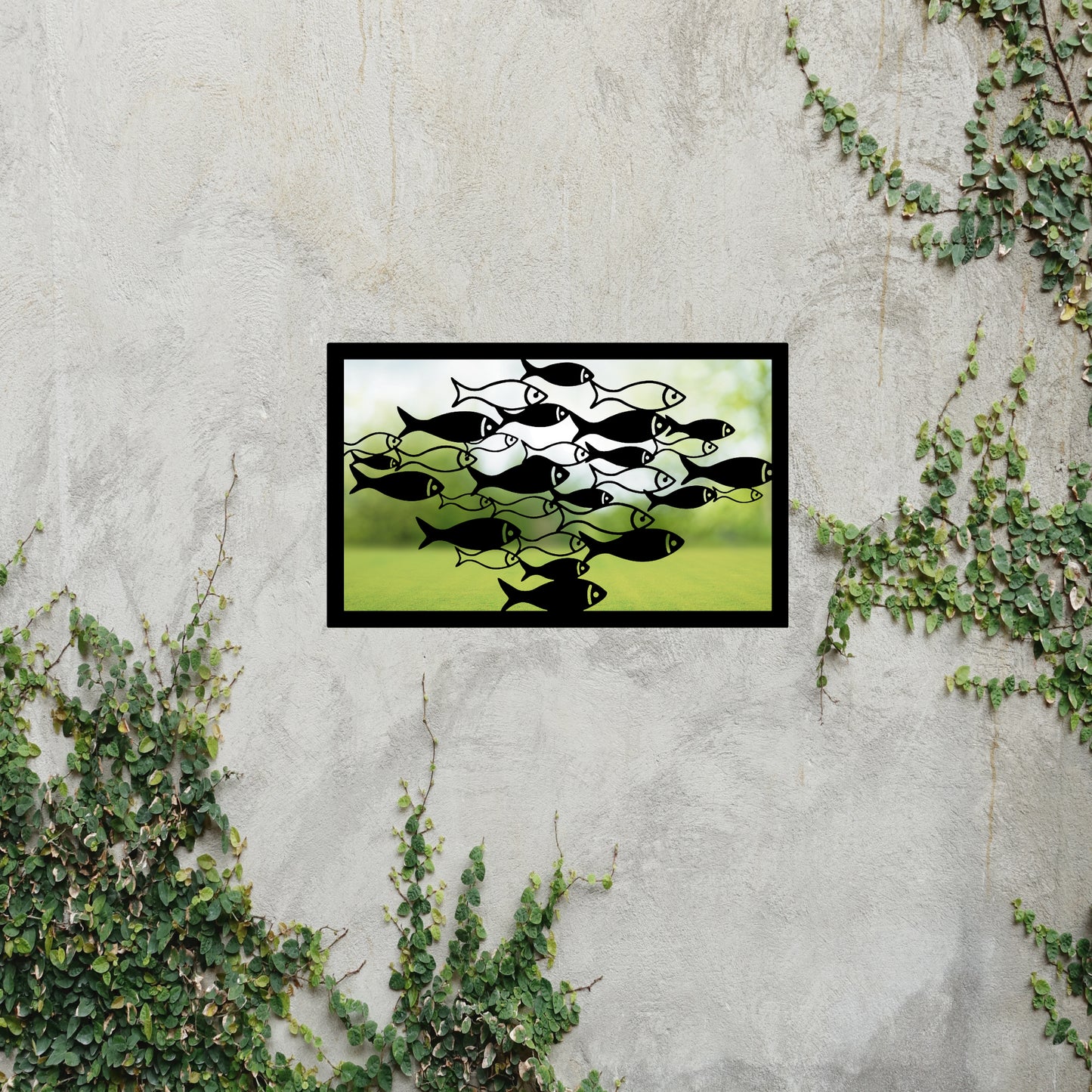 School of Fish, SunCatcher Garden Mirror Rectangular Design