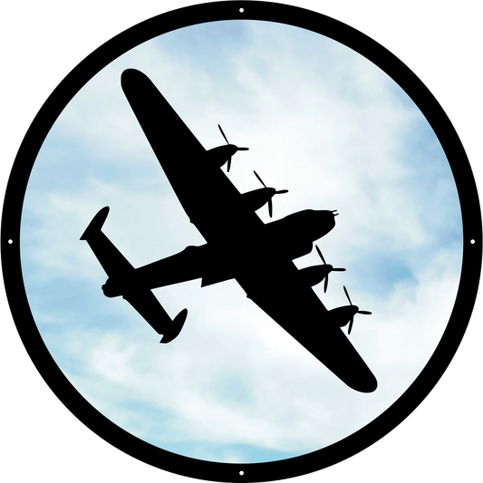 Round SunCatcher Garden Mirror Lancaster Bomber