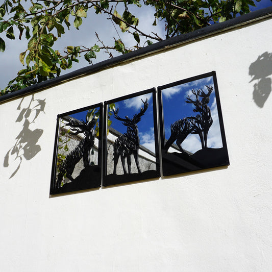 SunCatcher Garden Mirror Set 3 Stags