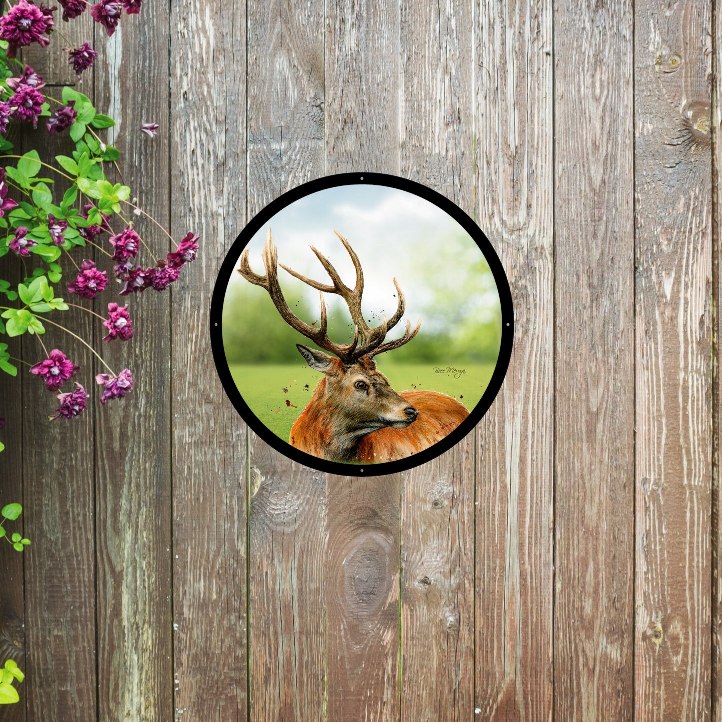 SunCatcher Garden Mirror Sutherland, the Highland Stag, Illustrations by Bree Merryn