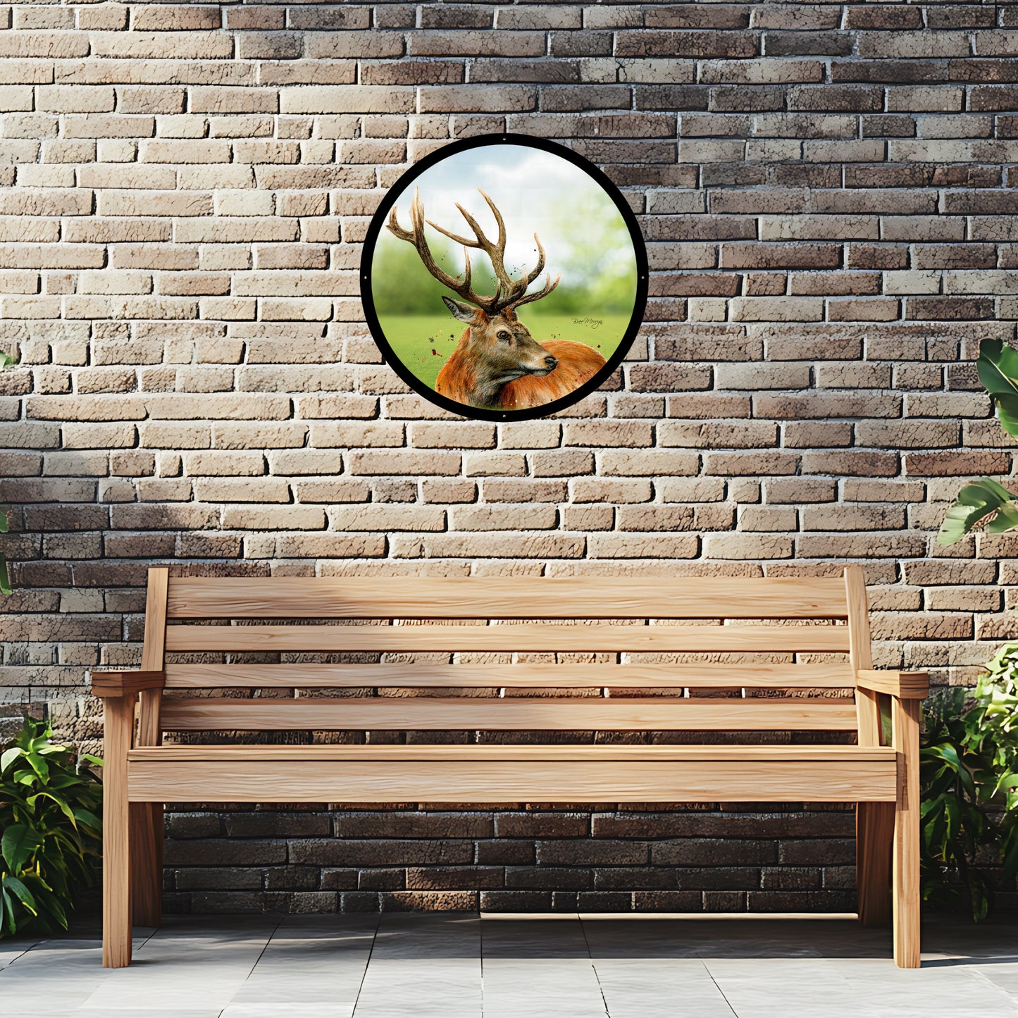 SunCatcher Garden Mirror Sutherland, the Highland Stag, Illustrations by Bree Merryn