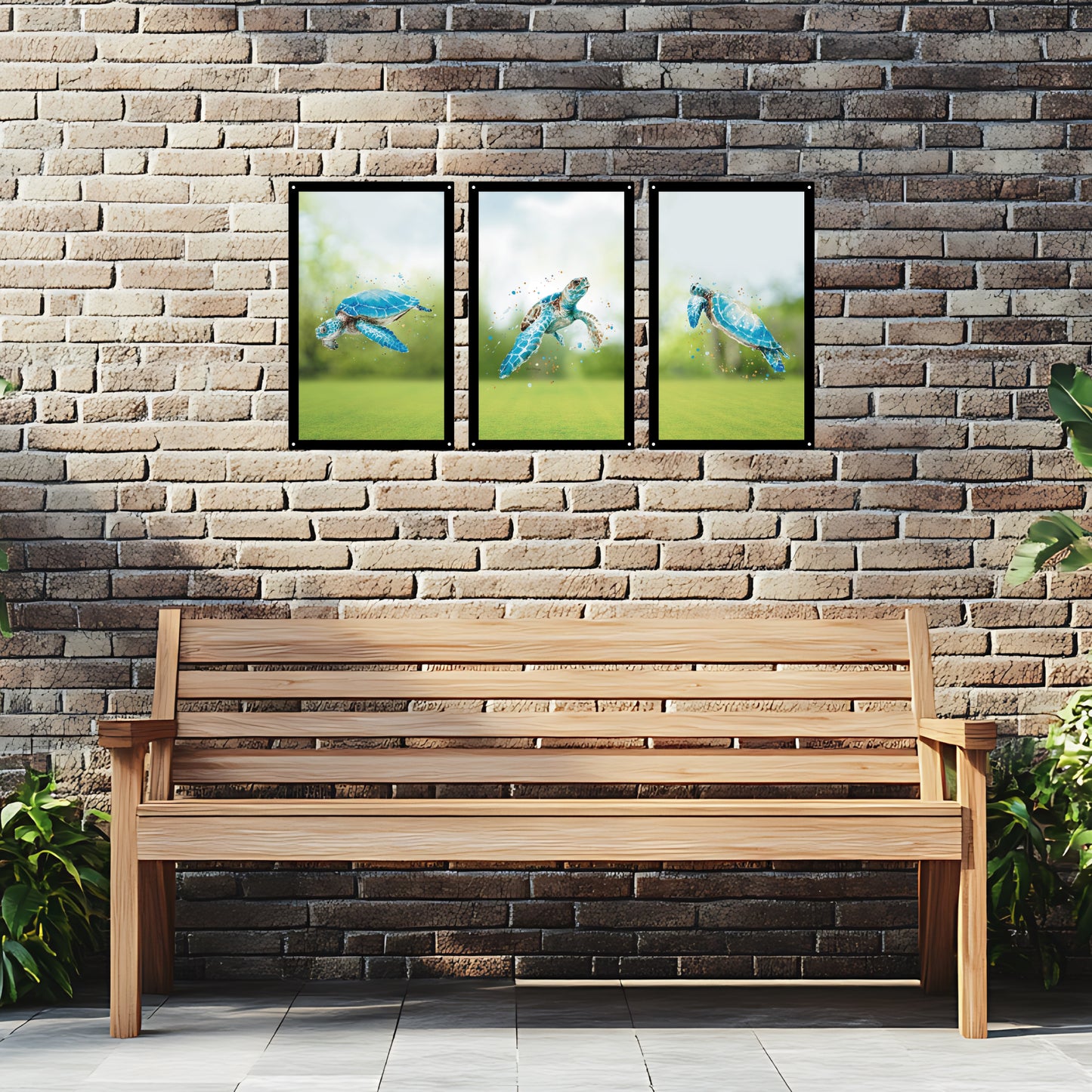 SunCatcher Garden Mirror Set 3 Turtle Tribe Illustrations by Bree Merryn