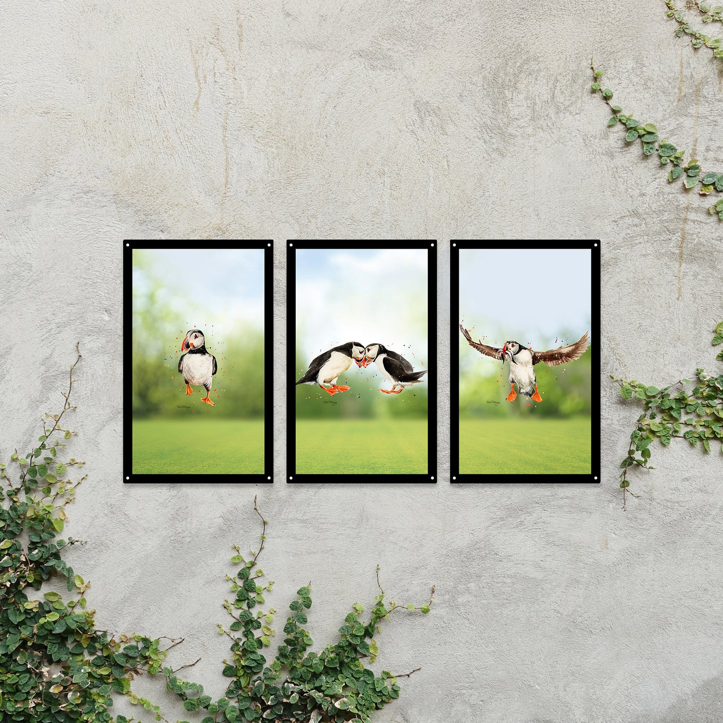 SunCatcher Garden Mirror Set 3 Puffin Parade by Bree Merryn