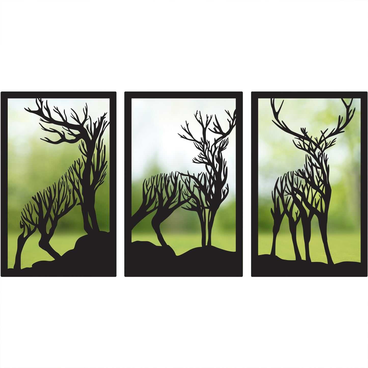 SunCatcher Garden Mirror Set 3 Stags