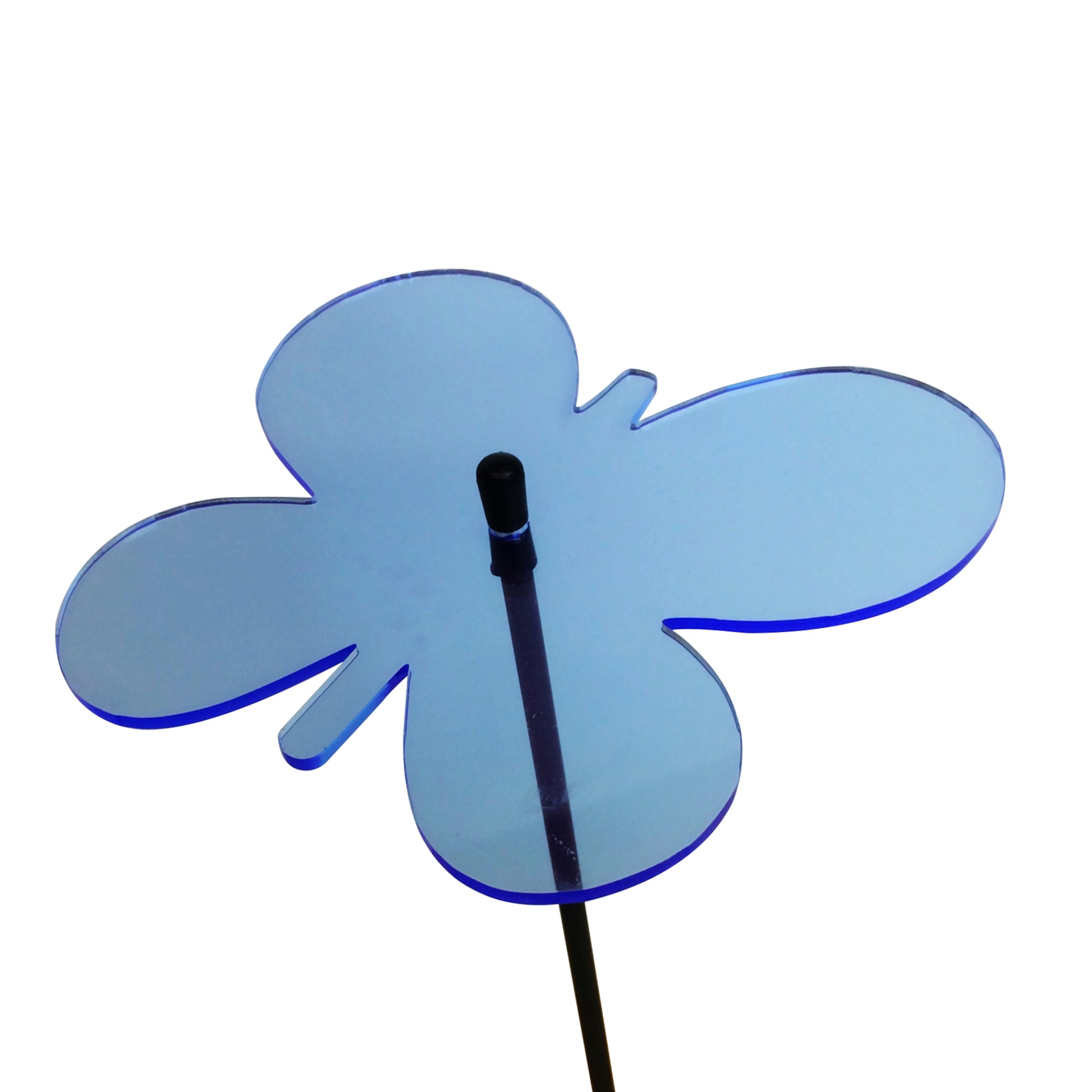 Large Emperor Butterfly, SunCatcher Glowing Garden Stake in Blue