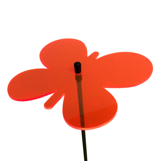 Large Emperor Butterfly, SunCatcher Glowing Garden Stake in Orange