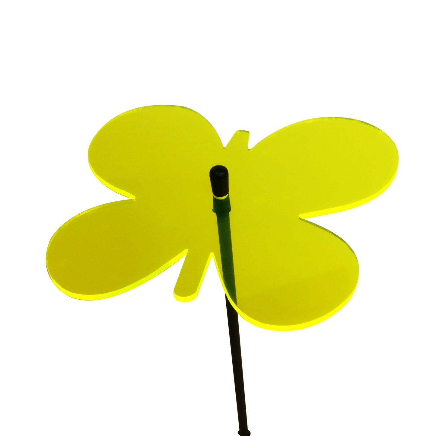 Large Emperor Butterfly, SunCatcher Glowing Garden Stake in Yellow