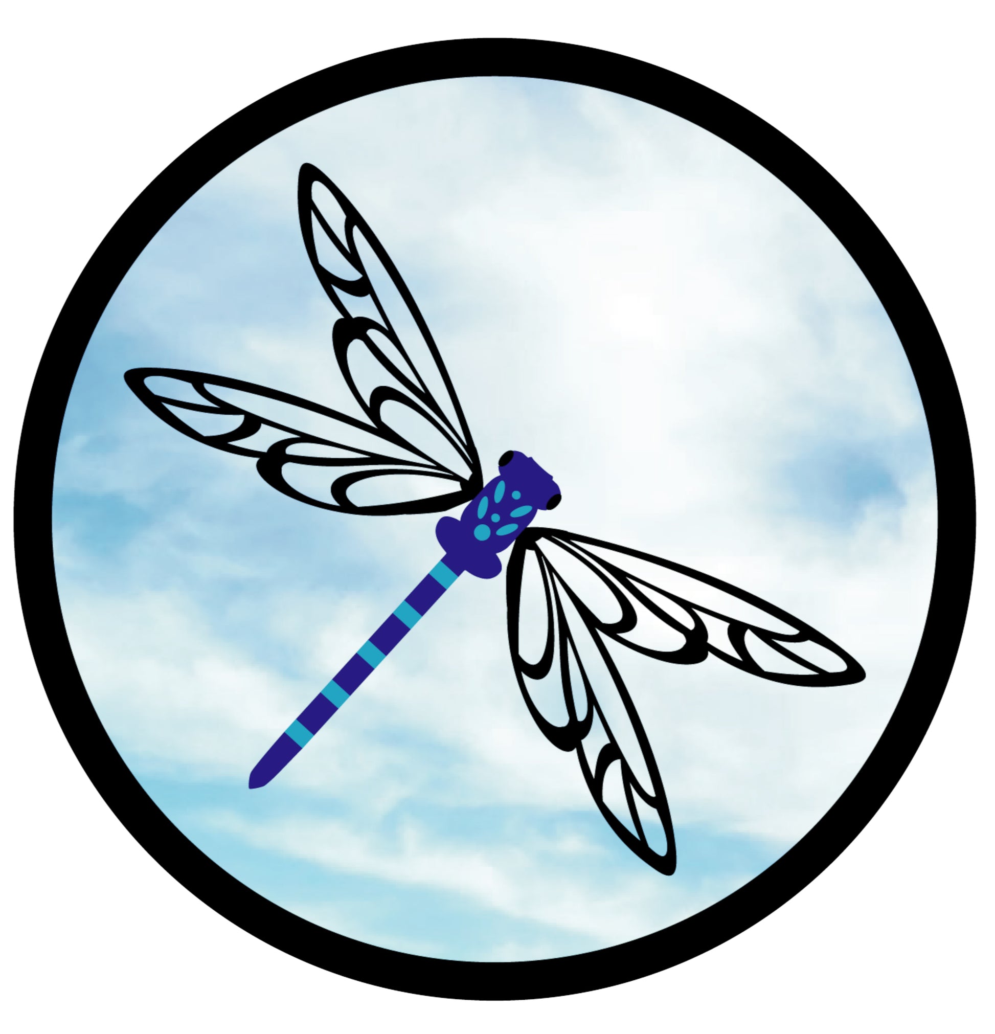 Dragonfly Garden Mirror 50cm, 19.6 Inch Diameter Round SunCatcher Decor