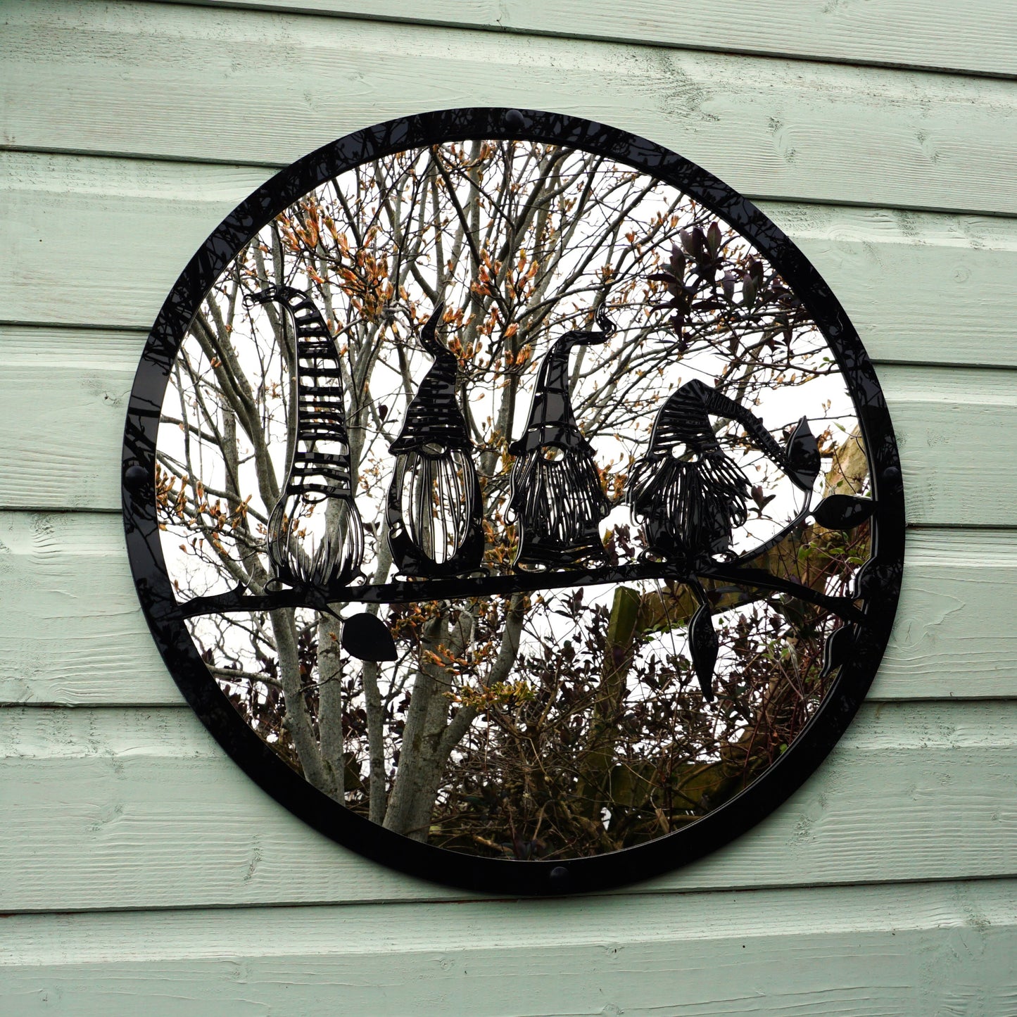 SunCatcher Garden Mirror Round Four Friendly Gonks Range of Sizes