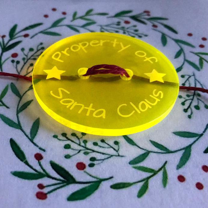 Santa's Magically Glowing SunCatcher Button with Letter from Santa