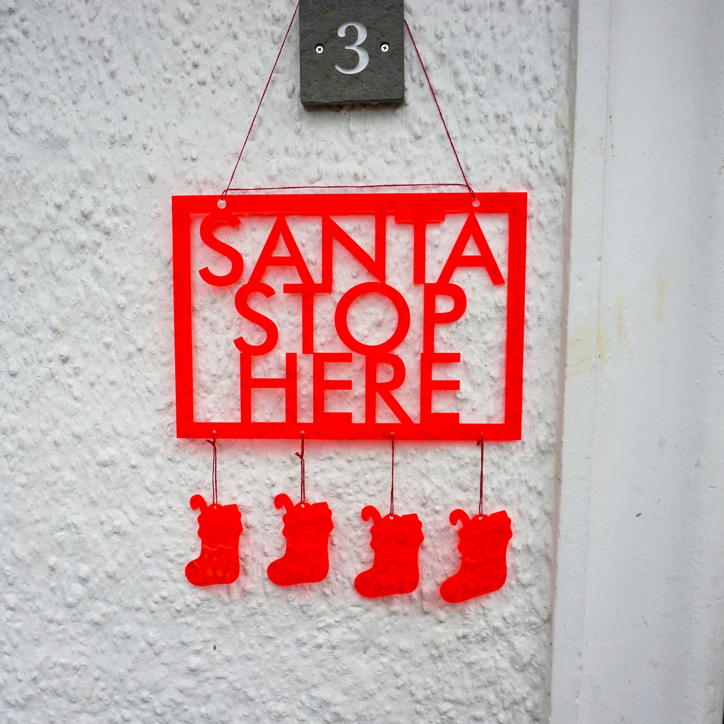 SunCatcher Christmas Sign 'Santa Stop Here'