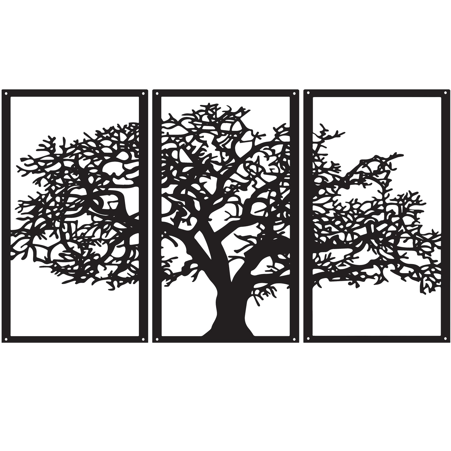 SunCatcher Wall Art Set of Three Panels Tree