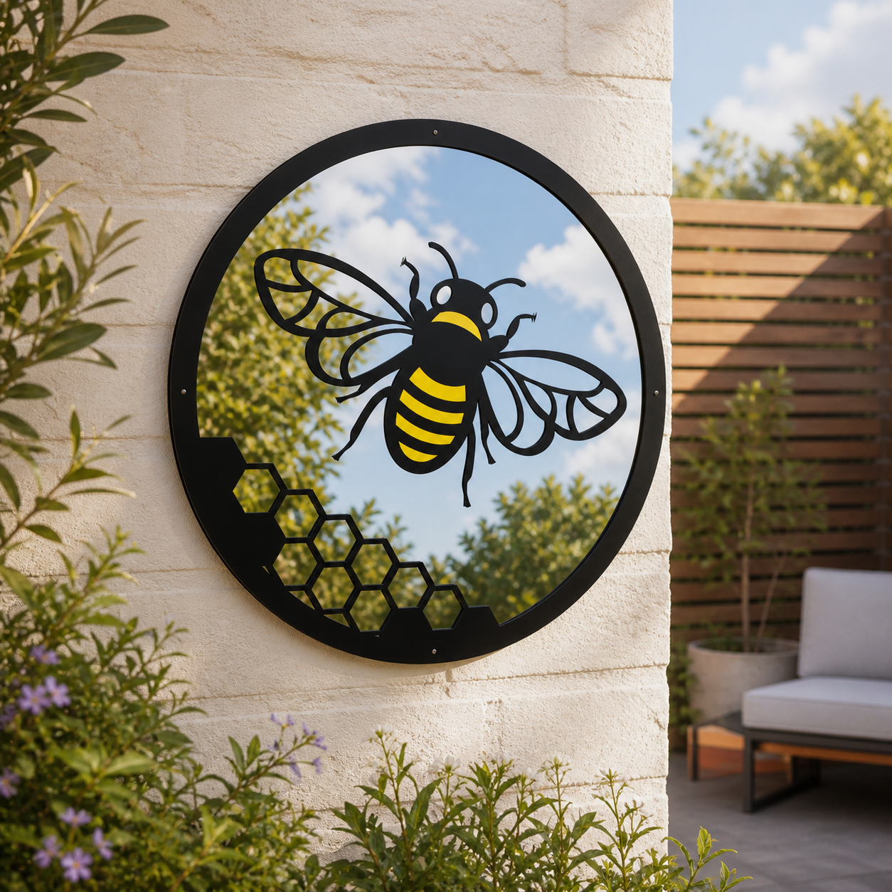 Honey Bee Garden Mirror