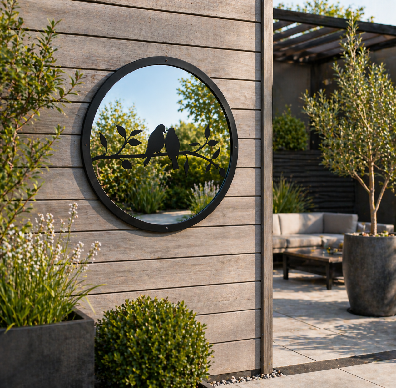 Love Birds Garden Mirror