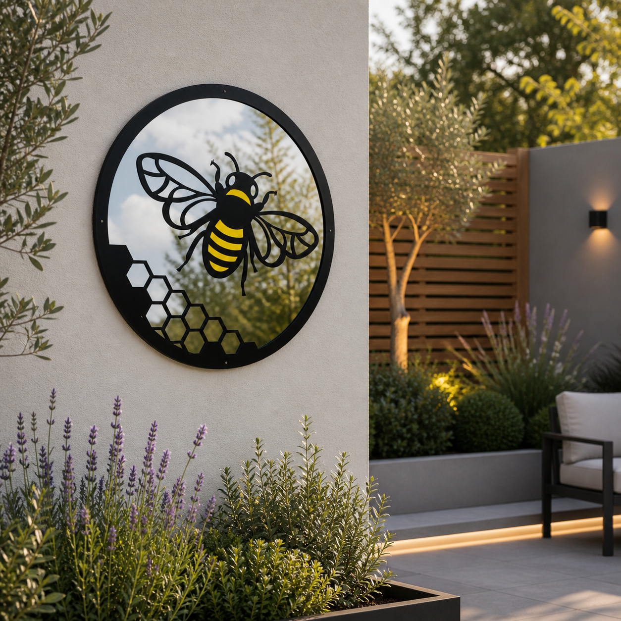 Honey Bee Garden Mirror