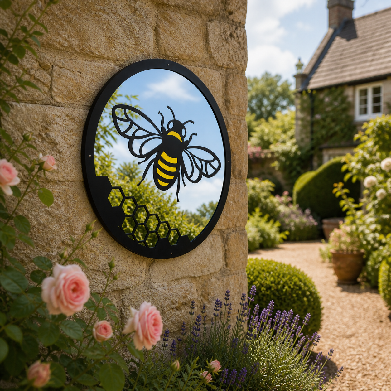 Honey Bee Garden Mirror