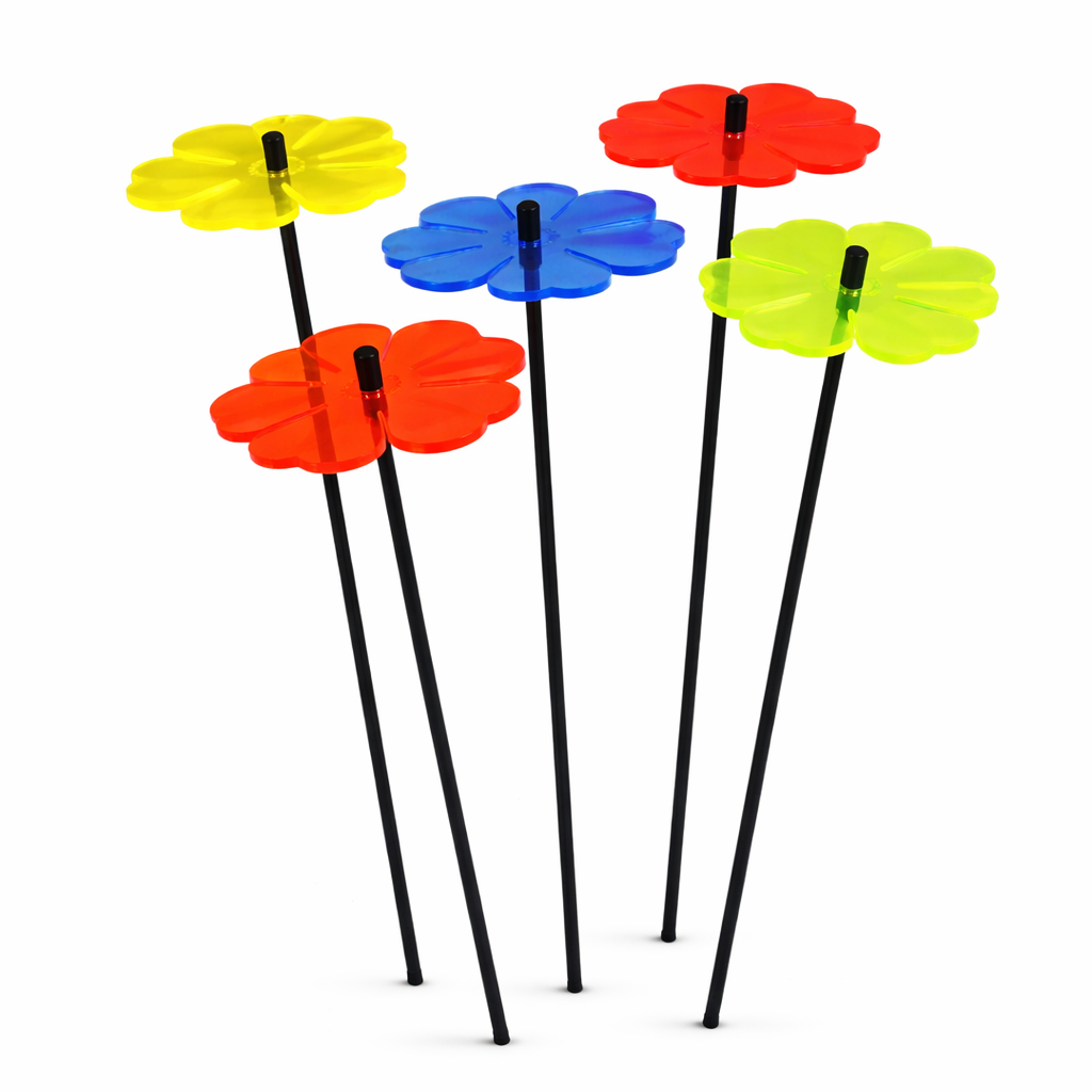 Garden Décor Ornaments Set of 5 'Double Blossoms'