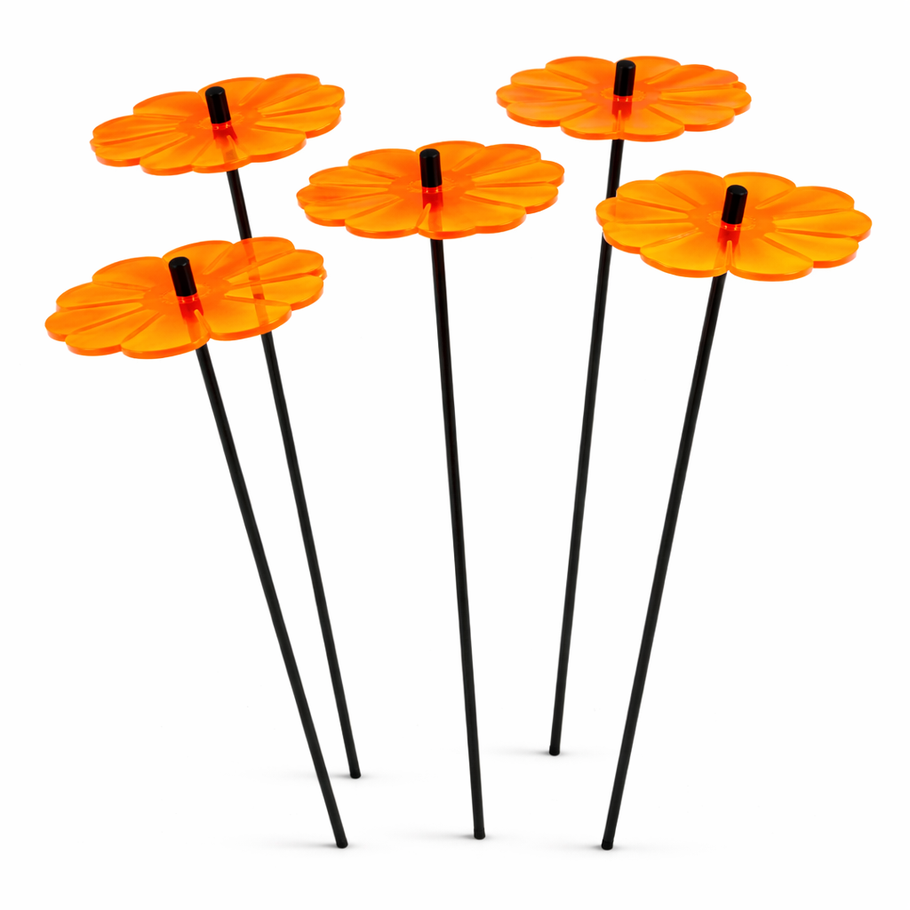 Garden Décor Ornaments Set of 5 'Double Blossoms'