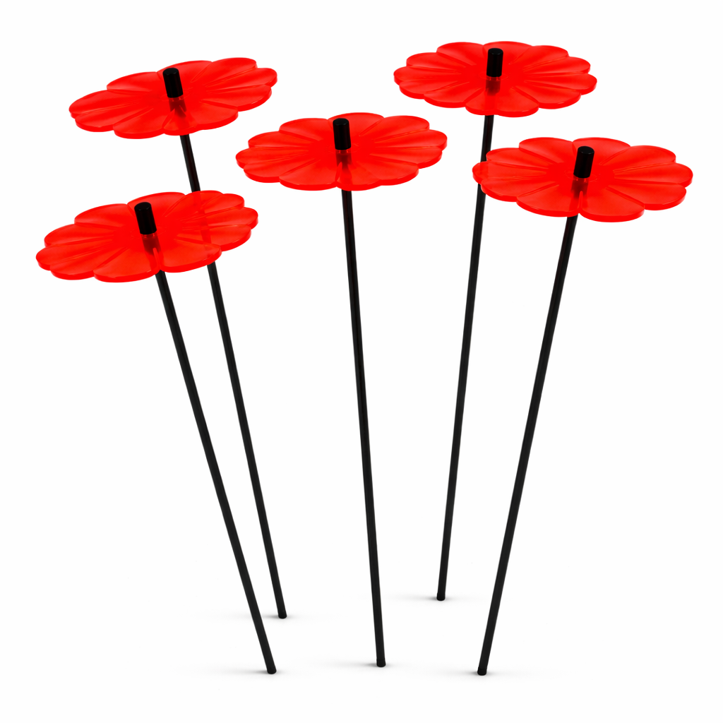 Garden Décor Ornaments Set of 5 'Double Blossoms'