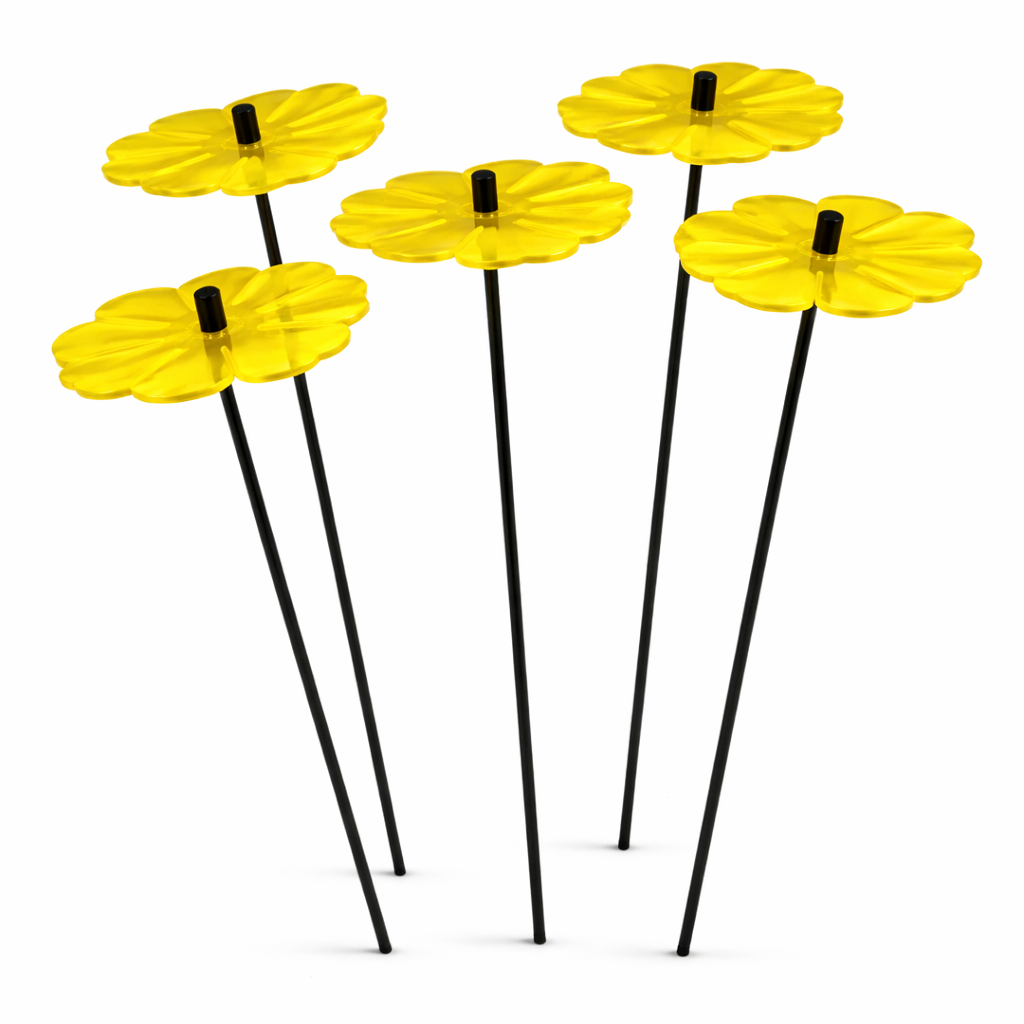 Garden Décor Ornaments Set of 5 'Double Blossoms'