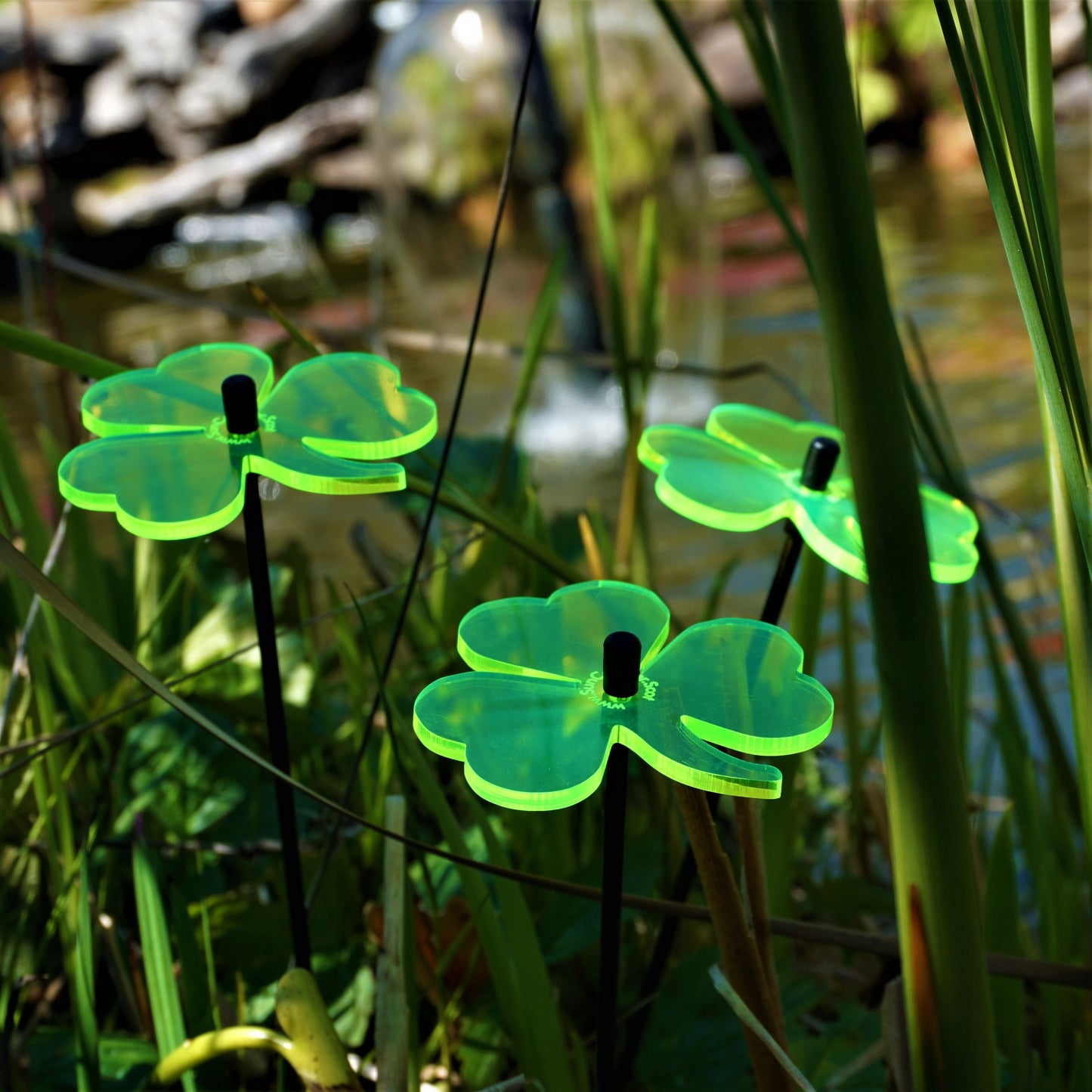 SunCatcher Set of 3 Shamrock GLOWING GARDEN DECORATION ornament irish accessory