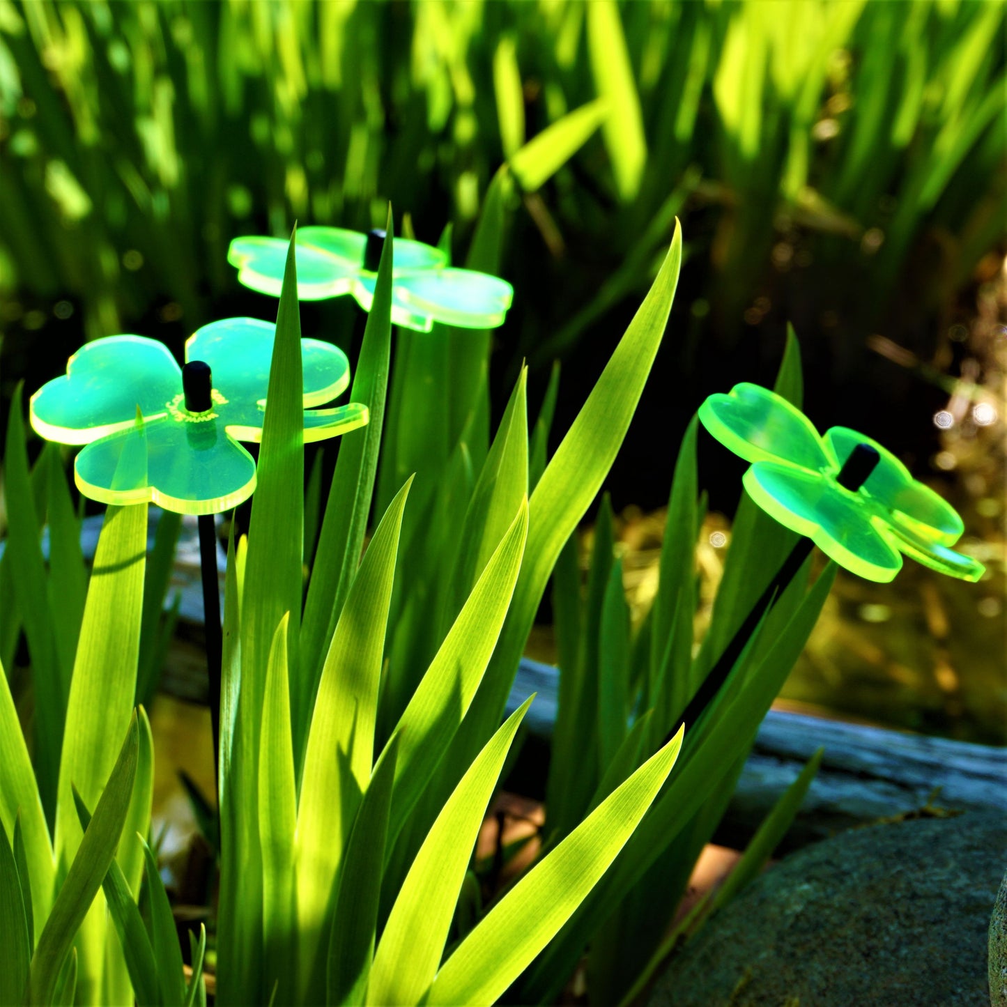 SunCatcher Set of 3 Shamrock GLOWING GARDEN DECORATION ornament irish accessory