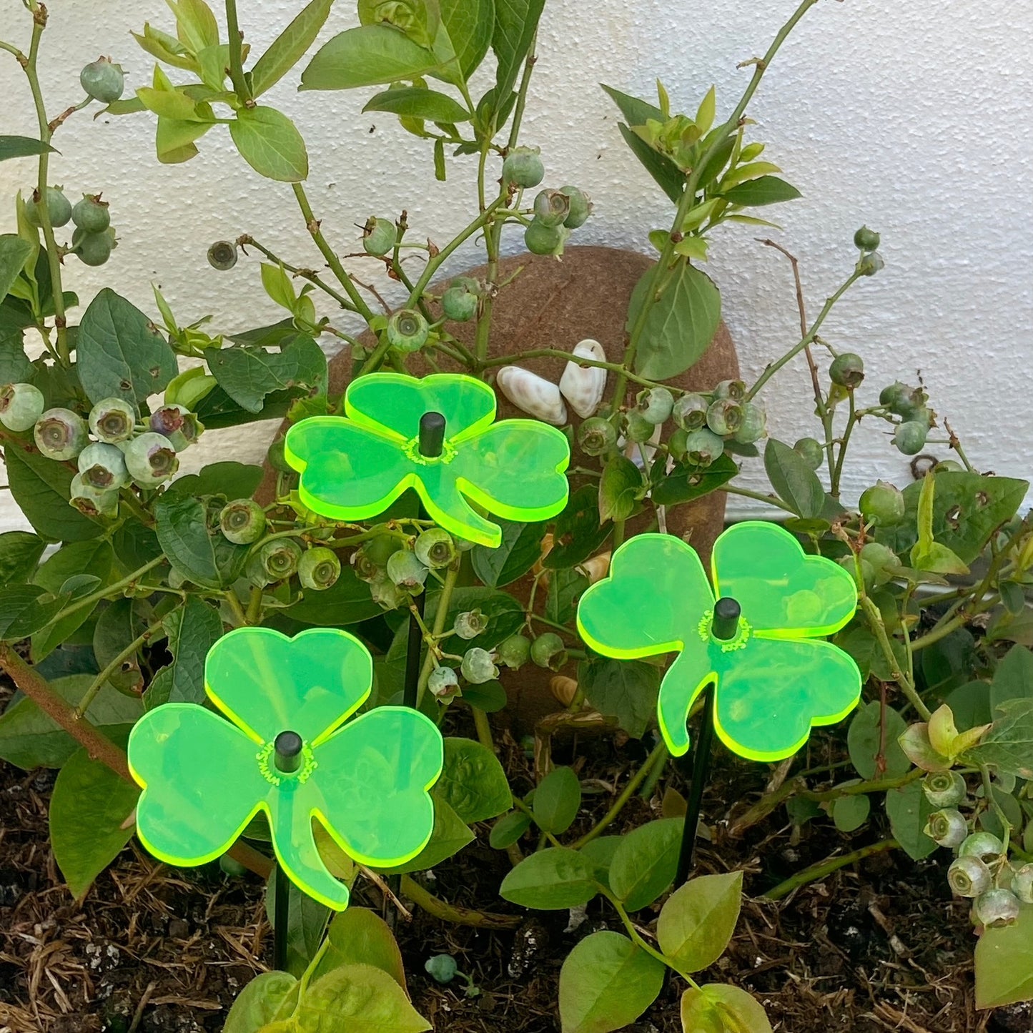 SunCatcher Set of 3 Shamrock GLOWING GARDEN DECORATION ornament irish accessory