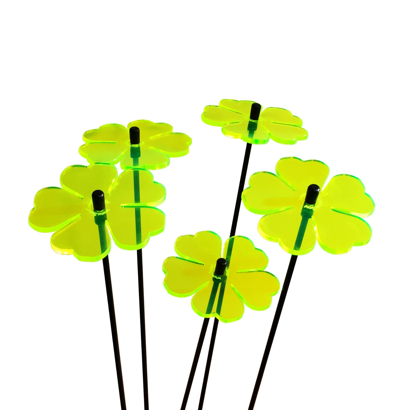 SunCatcher Set of 5: Double Blossom 25cm high Colourful Garden Stake Decoration