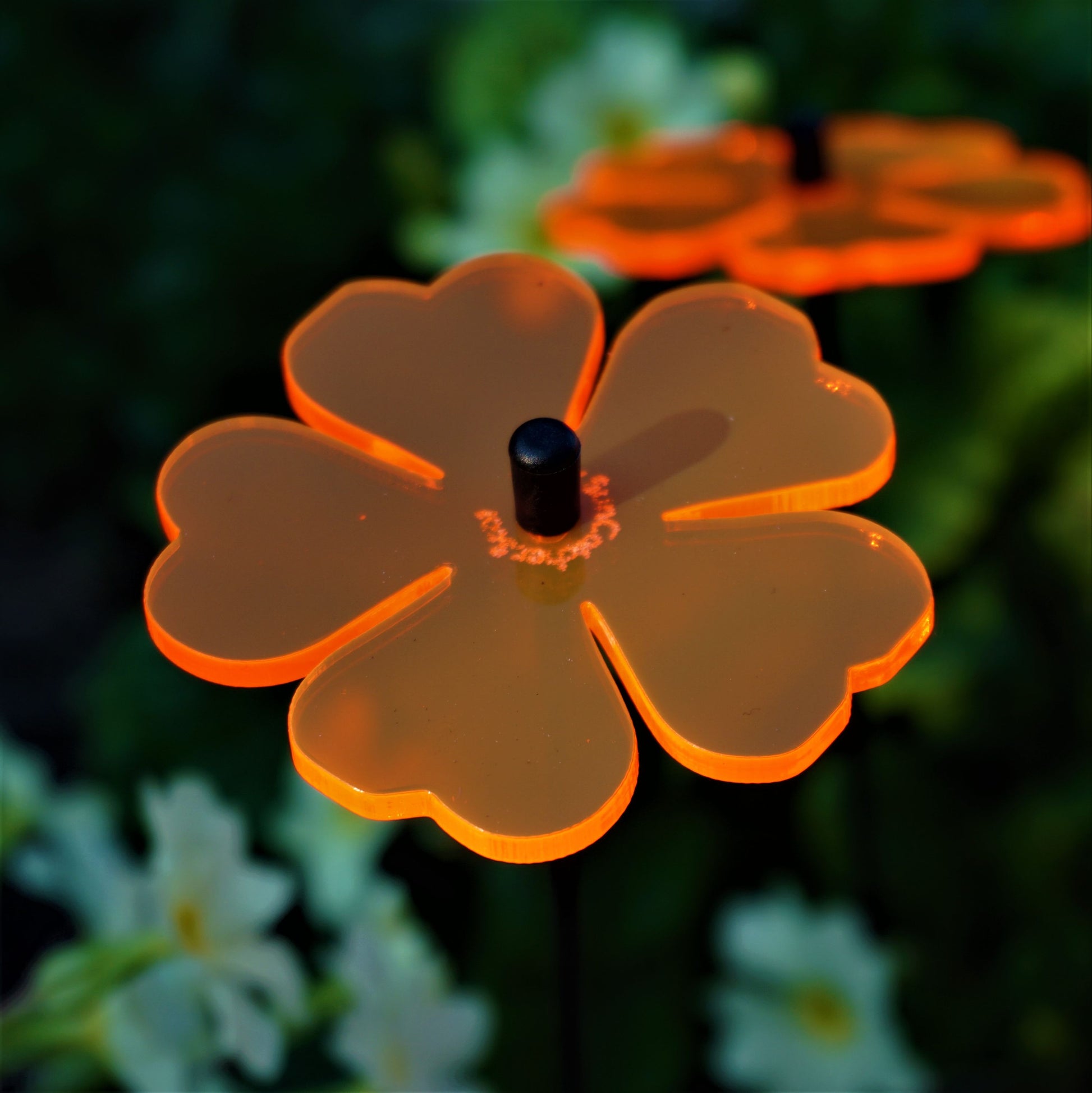 SunCatcher Set of 5: Double Blossom 25cm high Colourful Garden Stake Decoration